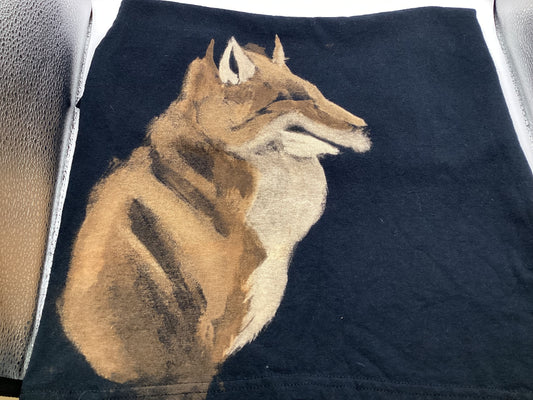 Fox small child’s shirt hand painted bleached by Cooper