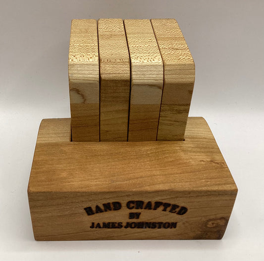 Wooden coaster set by Johnston Farms