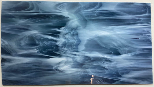Oceanside Steel Blue Wispy Semi-Translucent