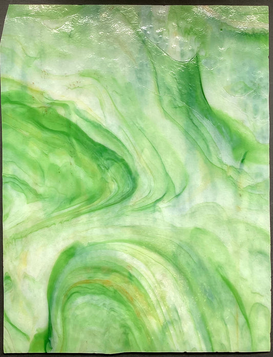 Youghiogheny Green Wispy Mottled Glass
