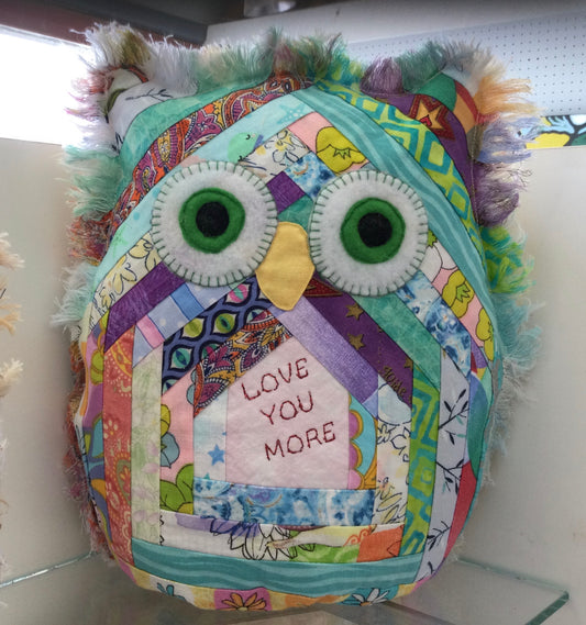 Quilted Owl 8 1/2 inches
