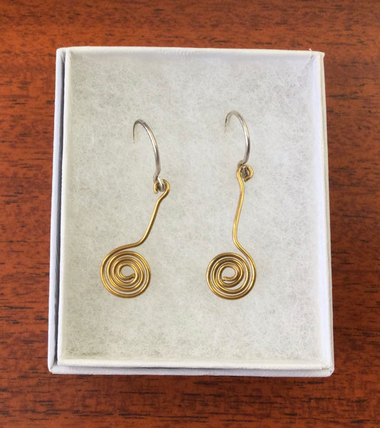 Fused glass Earrings with sterling silver ear wire