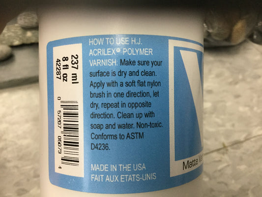 HJ-Acrilex Matte and gloss Varnish 8oz.