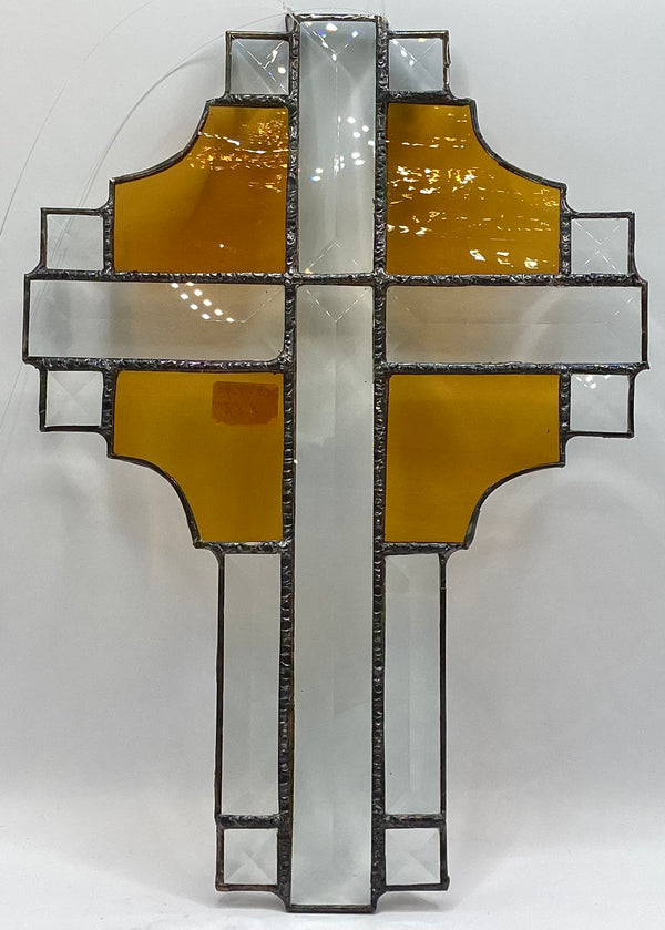 Bevelled Stained Glass Cross