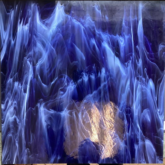Oceanside Steel Blue White Wispy Translucent
