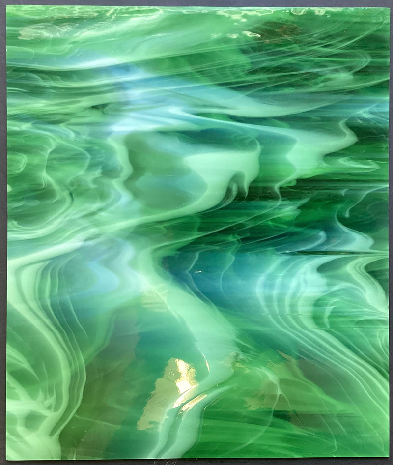 Oceanside Forest Green Opal Wispy Semi-Translucent