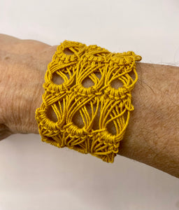 Goldenrod Crocheted Lace Cuff
