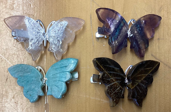 Crystal Butterfly Hair Clips