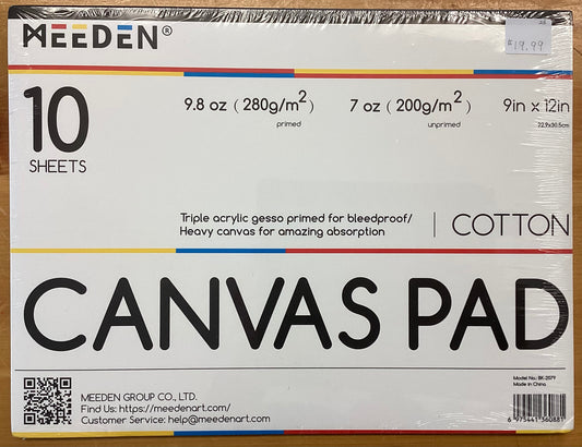 Meeden Canvas cotton pad 9inx12in 10 sheets