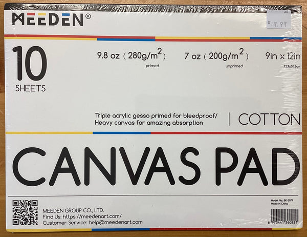 Meeden Canvas cotton pad 9inx12in 10 sheets