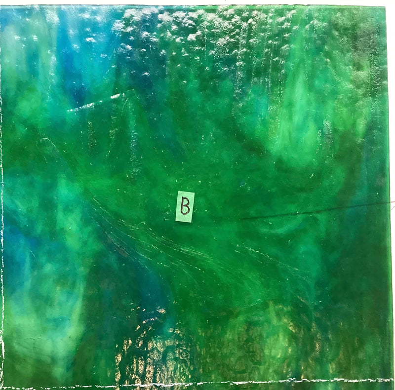 Youghiogheny Blue and Green Combinations on Ice White, Wispy, Semi-Translucent, Mottled Texture