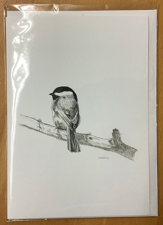Chickadee card by Hank Moorlag