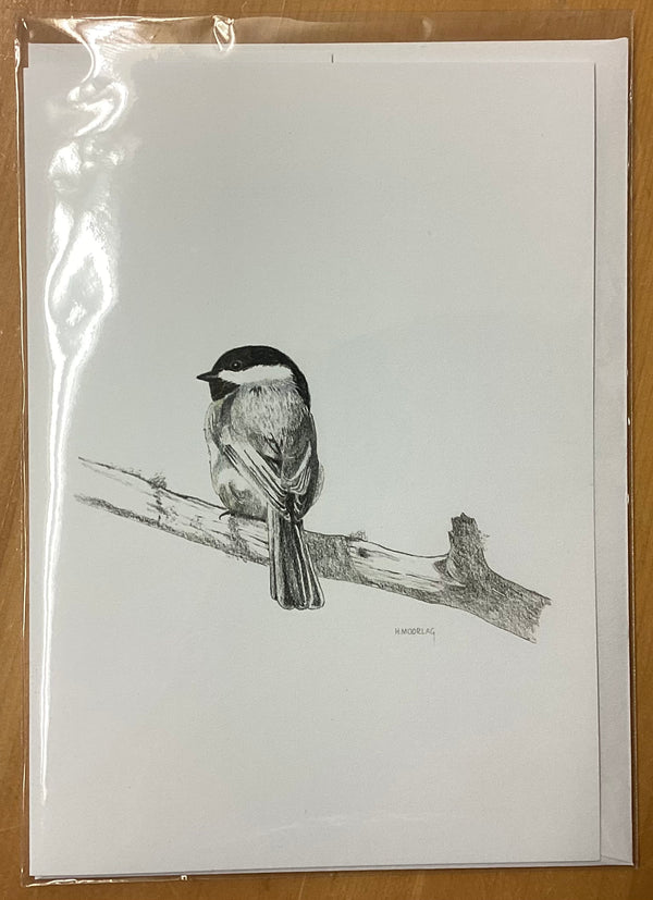 Chickadee card by Hank Moorlag