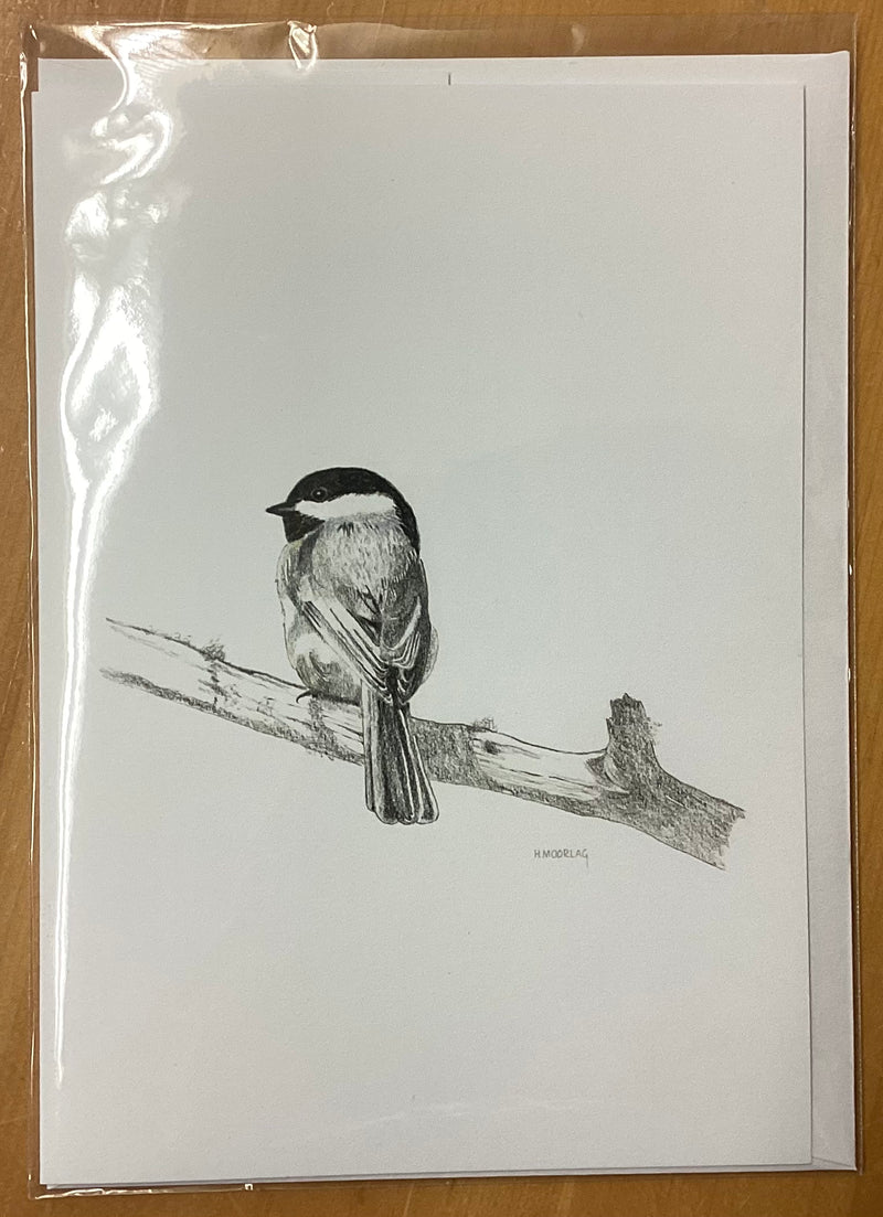 Chickadee card by Hank Moorlag