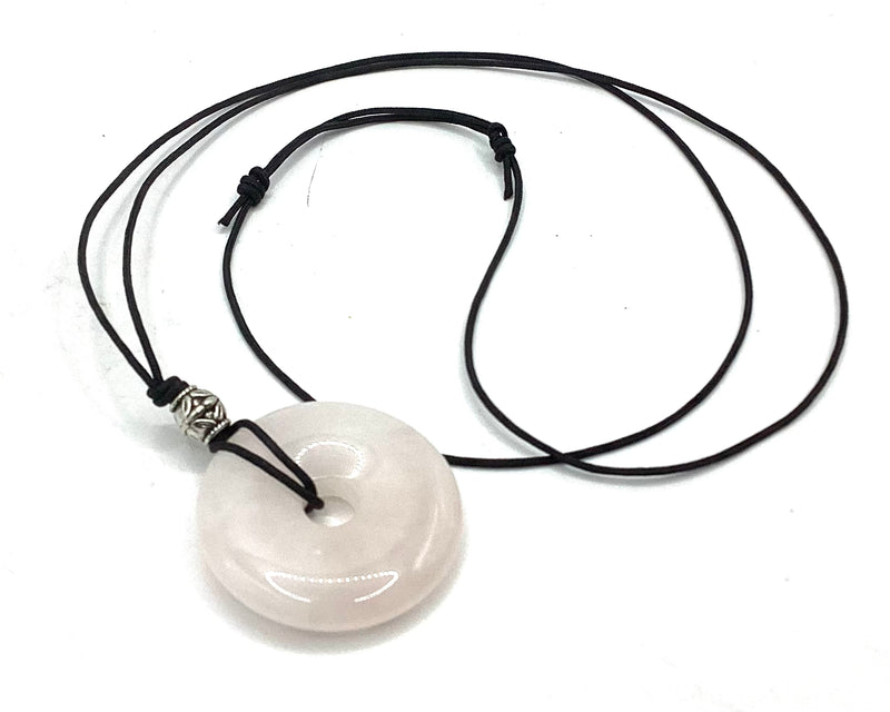 Gemstone donut pendant on Nylon Cord