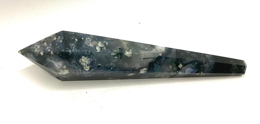 Moss agate wand