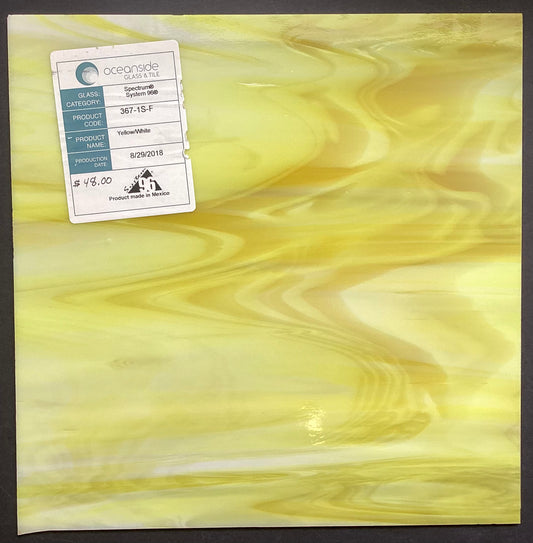 Oceanside Yellow/White Opaque Wispy