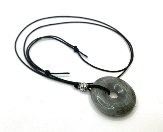 Gemstone donut pendant on Nylon Cord by Iris