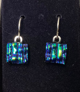 Fused glass Earrings with sterling silver ear wire