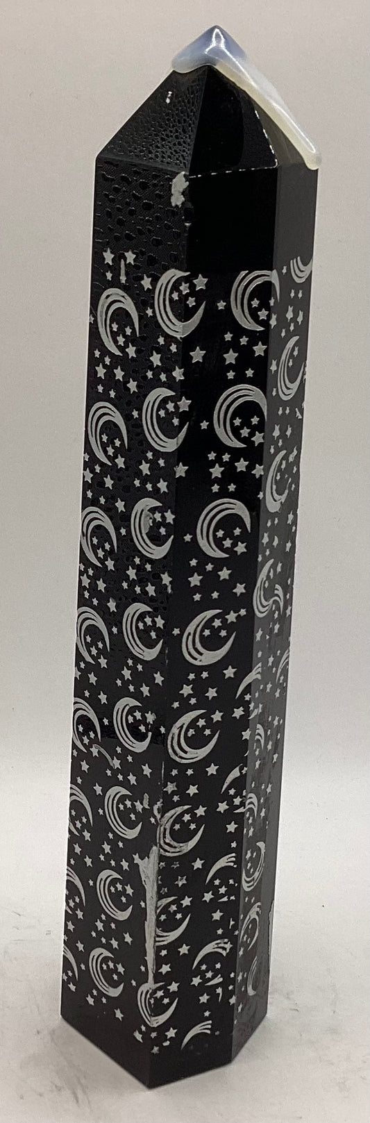 Obsidian Tower Moon & Star Etched
