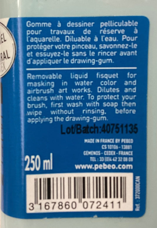 Pebeo drawing gum 250ml jar