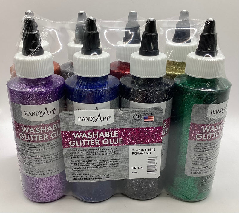 Handy Art Washable Glitter Glue - 8 Set