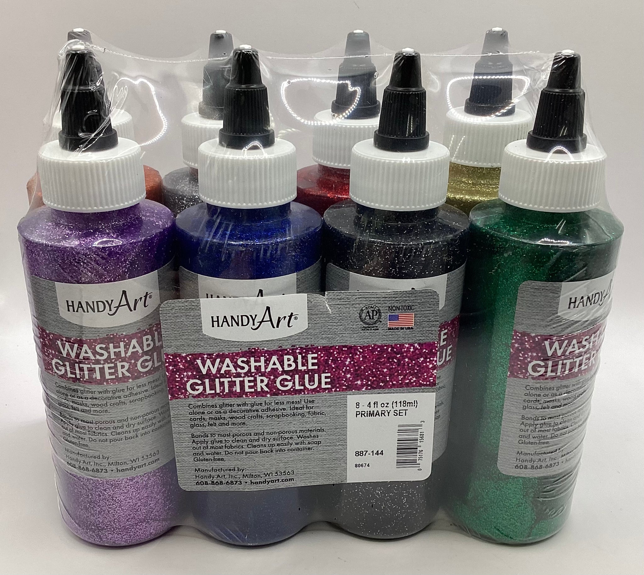 Handy Art Washable Glitter Glue - 8 Set
