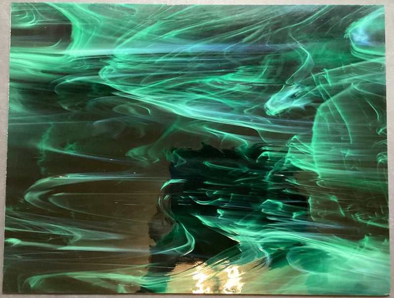 Oceanside Dark Emerald Green Wispy Semi-Translucent