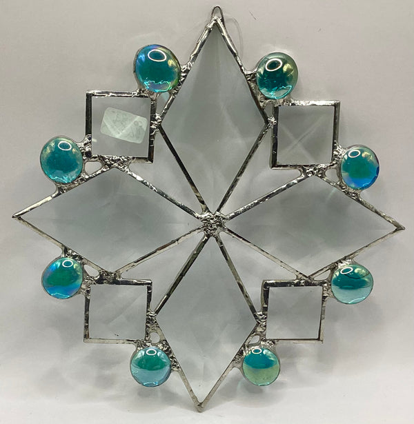 Bevelled Stained Glass Star with Nuggets