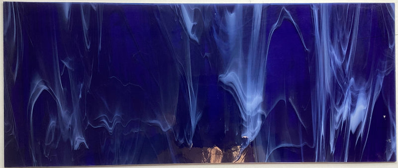 Oceanside Steel Blue White Wispy Translucent