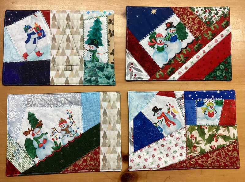 4 Quilted Mug Rugs by Solange Lafond