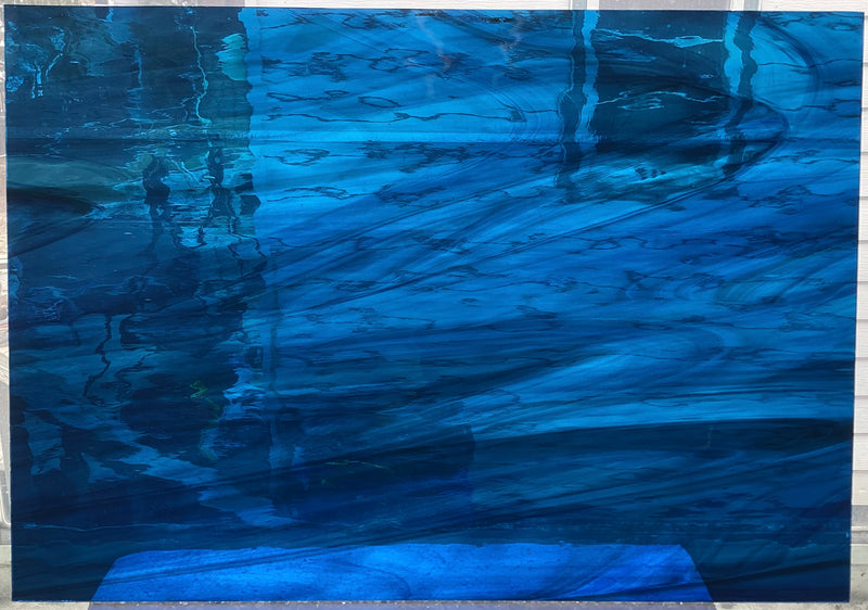 Oceanside Slate Blue Wispy Water Glass