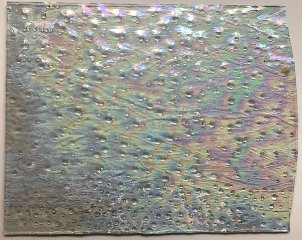 Oceanside Clear Iridescent Rain Texture Thick Glass