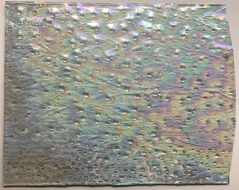Oceanside Clear Iridescent Rain Texture Thick Glass