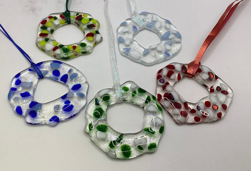Fused glass wreaths
