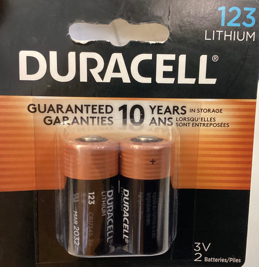 Duracell 123 lithium batters 2 pkg