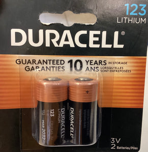 Duracell 123 lithium batters 2 pkg