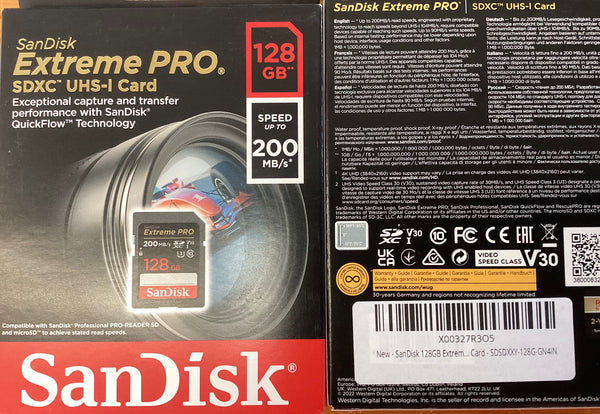 SanDisk Extreme PRO SDXC UHS-I card 128 GB