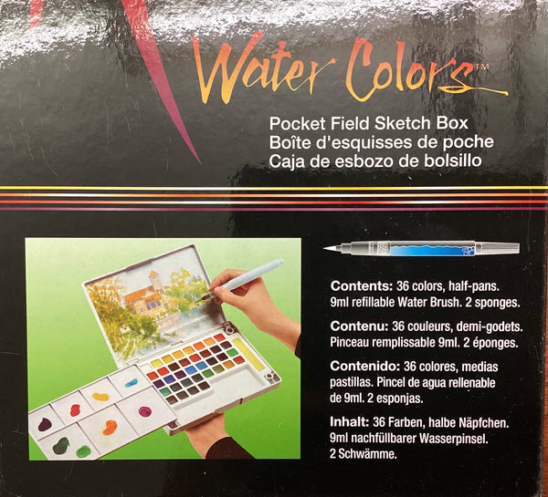 Sakura Koi watercolour Pocket field sketch box of 30 half-pans