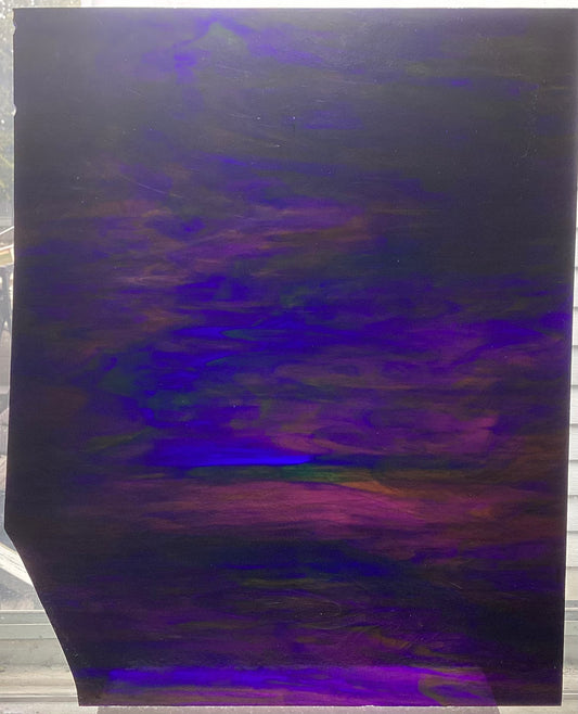 Wissmach Dark Purple Iridized Opalescent Wispy Semi-Translucent