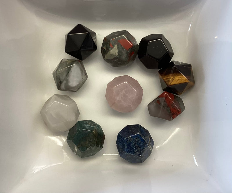 Mixed Hexagon Gems 1” across