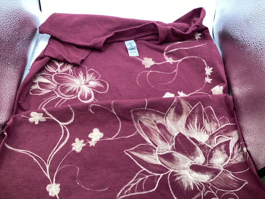 Flowers bleached shirt small by Cooper