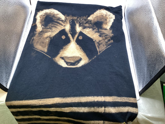 Raccoon large hand painted bleached shirt by Cooper