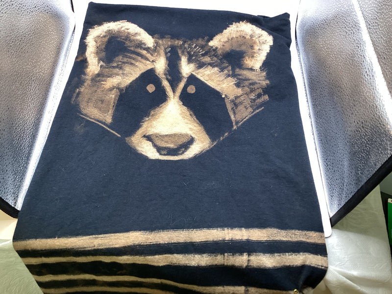 Raccoon large hand painted bleached shirt by Cooper