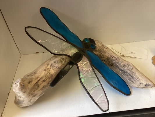 Stained glass Dragonfly 10” wing span