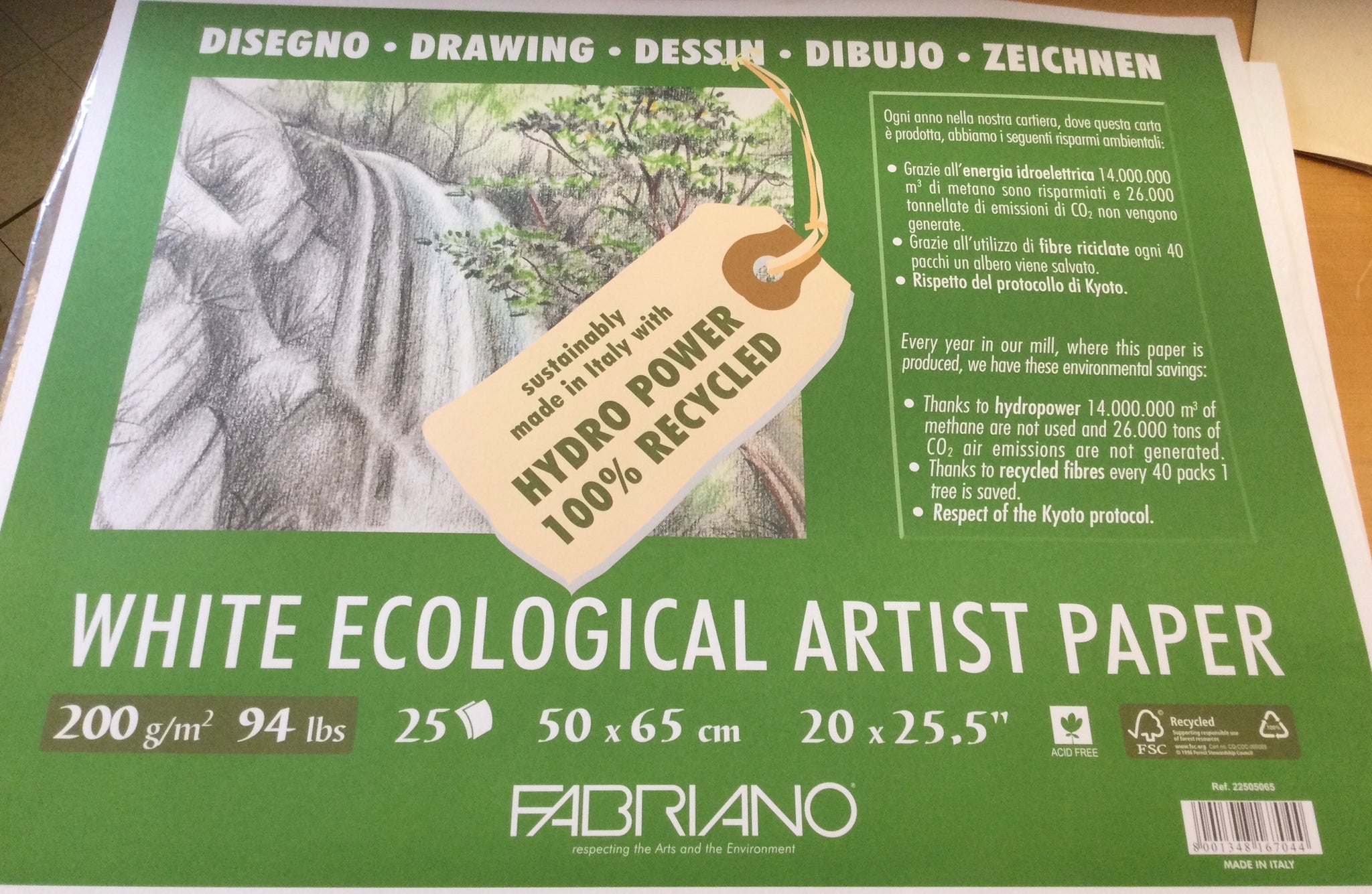 Fabriano Drawing White ecological Artist Paper 94lb.