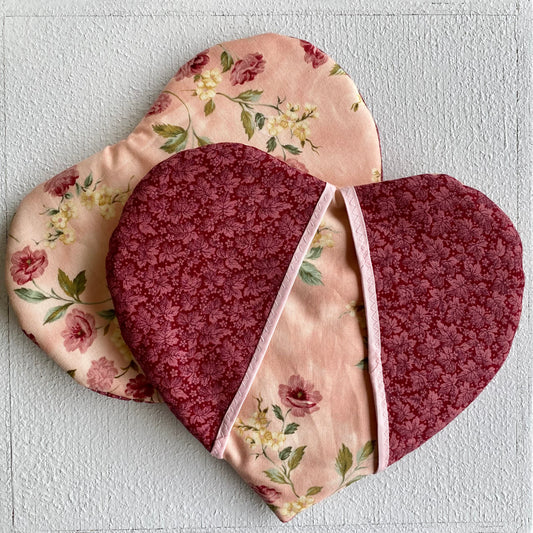 Quilted Heart-Shaped Hot Pads