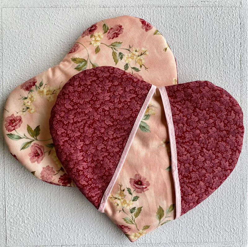 Quilted Heart-Shaped Hot Pads