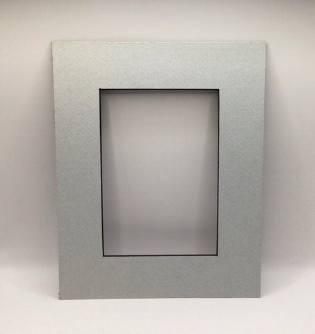 G.St - Acid Free Matting - 8x10 with 5x7 opening - Light Grey with Black Core - 23PMLGRYBC