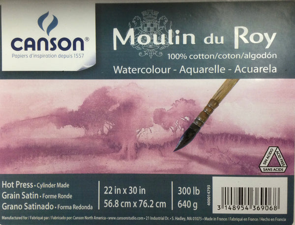 Canson- Moulin du Roy 300lb Watercolour paper 22 in x 30 in
